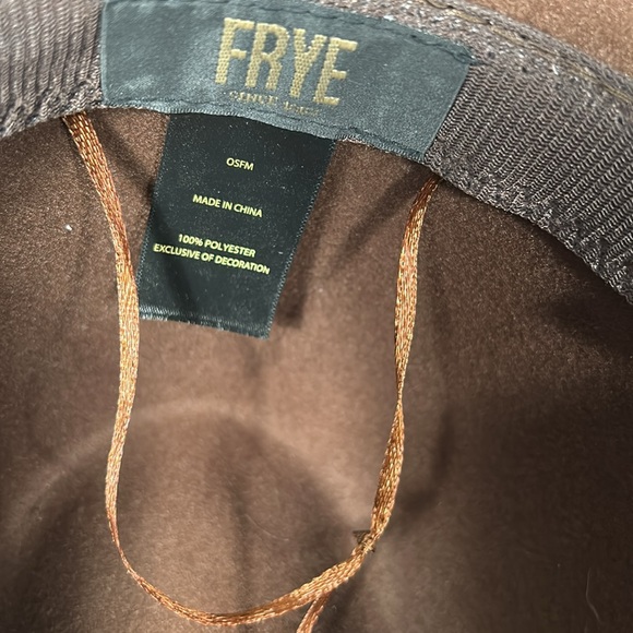 Frye Mens Brown with Tan Trim Fedora / Cowboy Hat - Picture 9 of 14